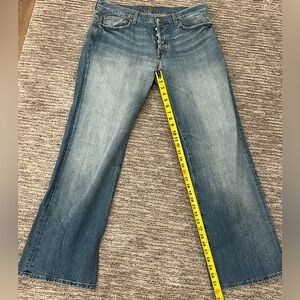 7 For All Mankind Relax Button Fly Mens Blue Jeans Style T521173U 173U Sz 36x32